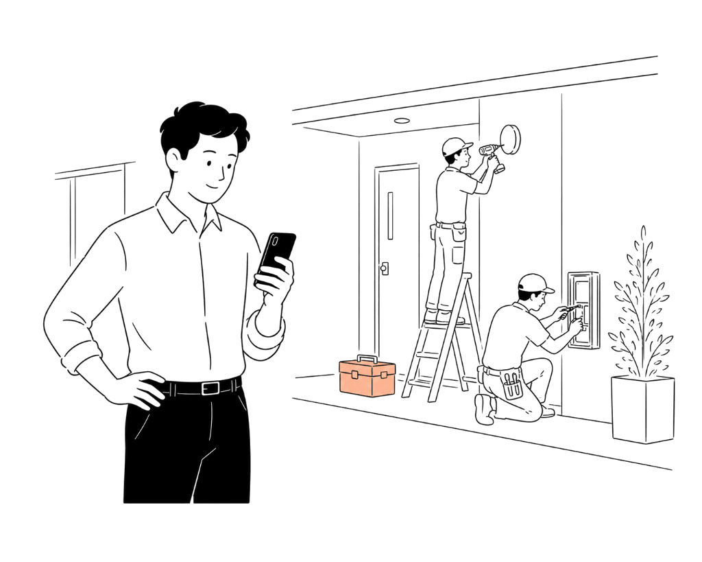 A building manager at work on site.