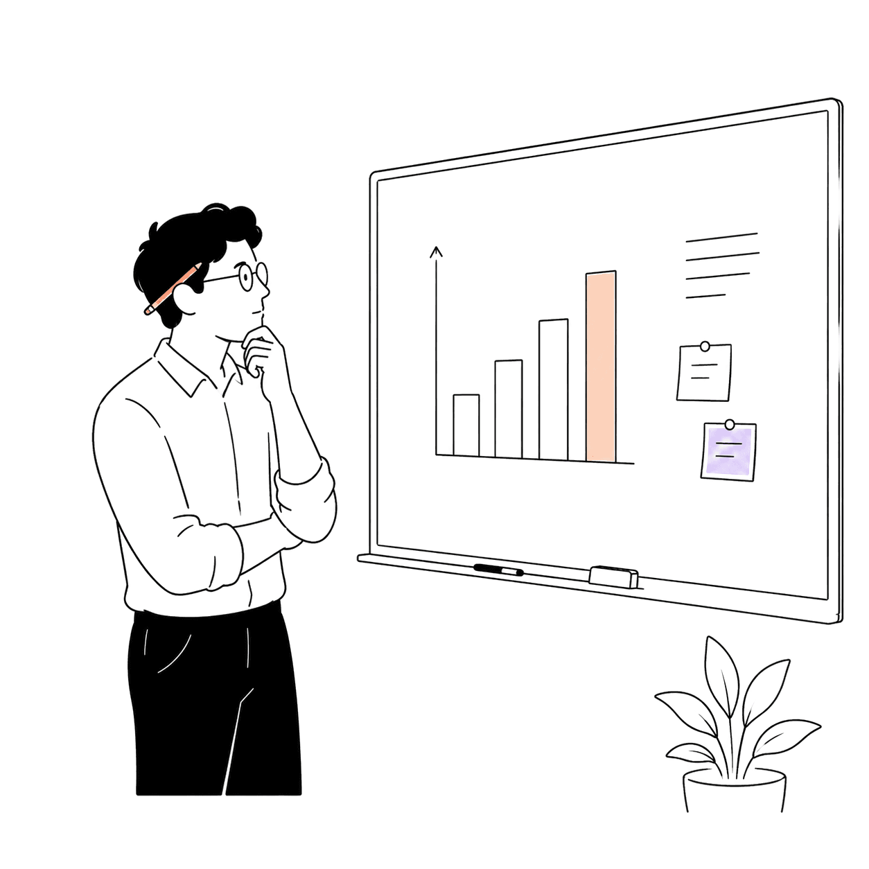 A planner at a whiteboard mapping a ten-year capital works forecast.
