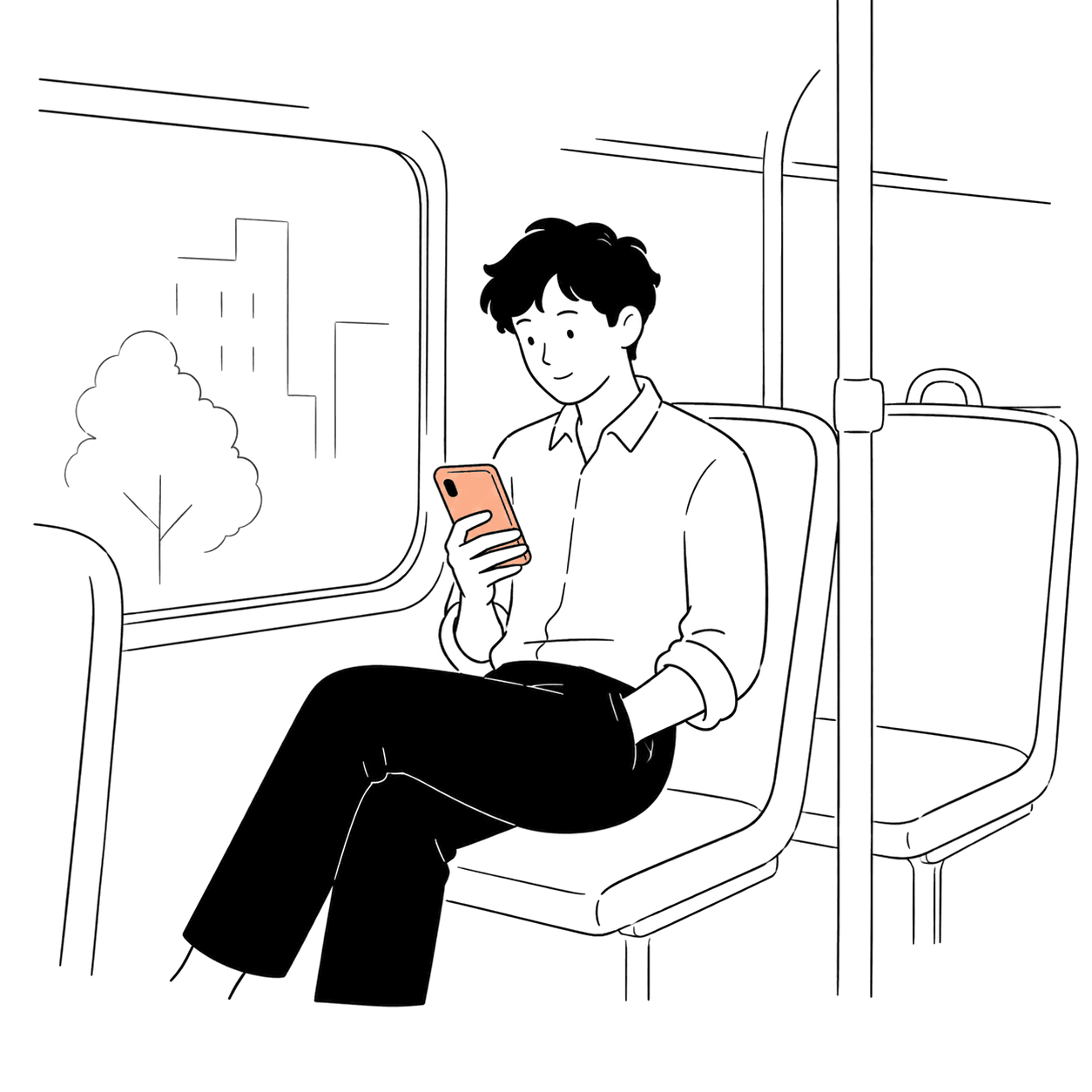 An owner on the bus, checking their building's levy balance.