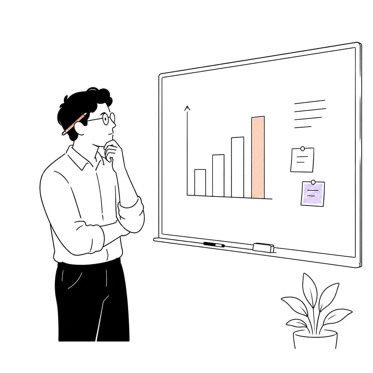 A planner at a whiteboard mapping a ten-year capital works forecast.