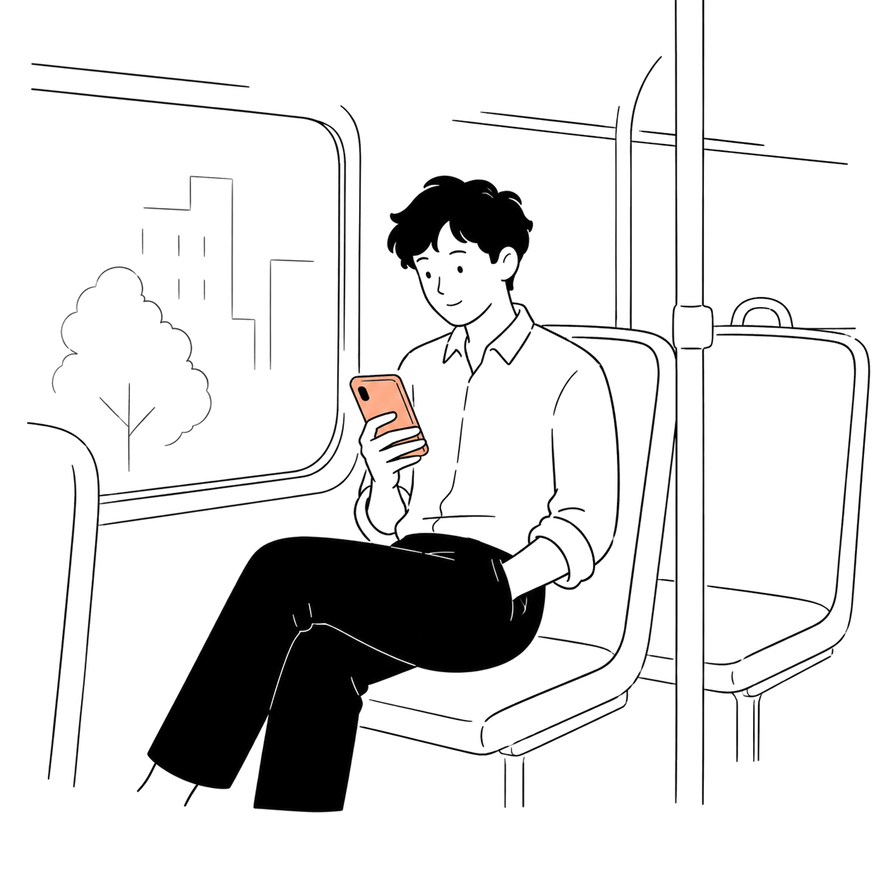 An owner on the bus, checking their building's levy balance.